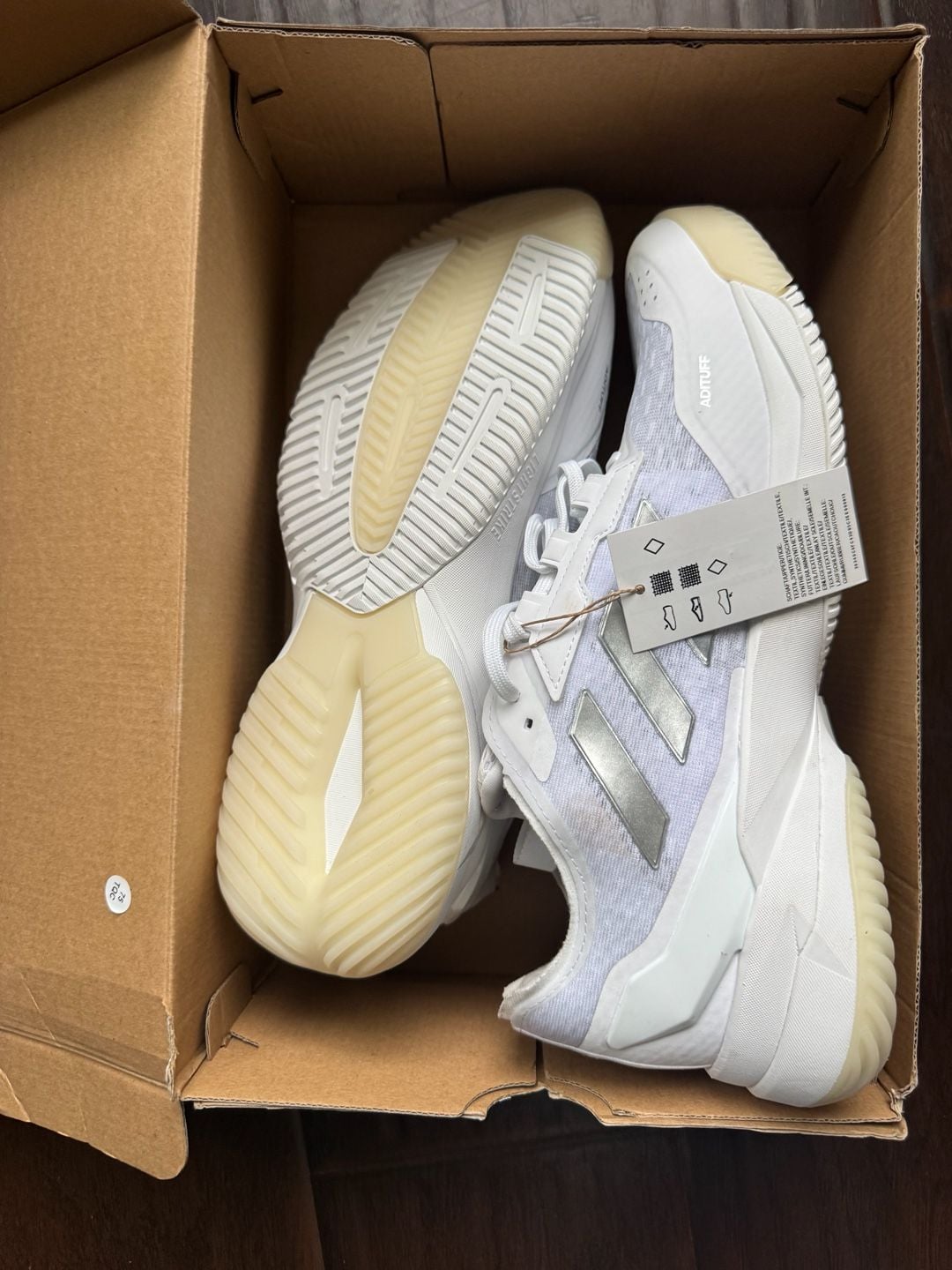 Adidas Women's Crazyflight Volleyball Shoes - Cloud White / Silver Metallic Size 11 1/2 11