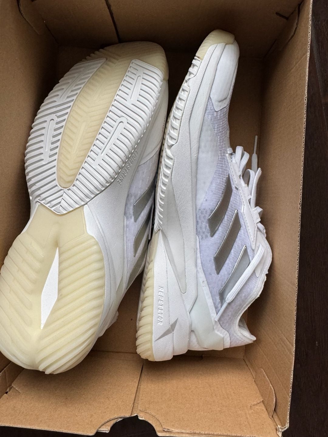 Adidas Women's Crazyflight Volleyball Shoes - Cloud White / Silver Metallic Size 11 1/2 12