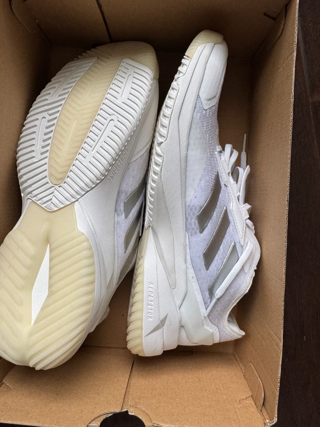 Adidas Women's Crazyflight Volleyball Shoes - Cloud White / Silver Metallic Size 11 1/2 13