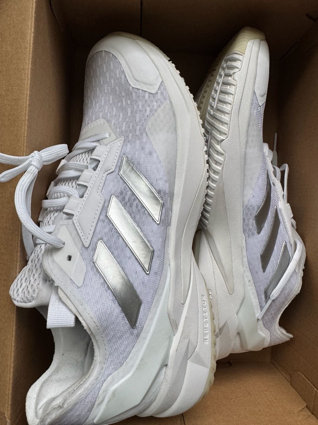 Adidas Women's Crazyflight Volleyball Shoes - Cloud White / Silver Metallic Size 11 1/2 16