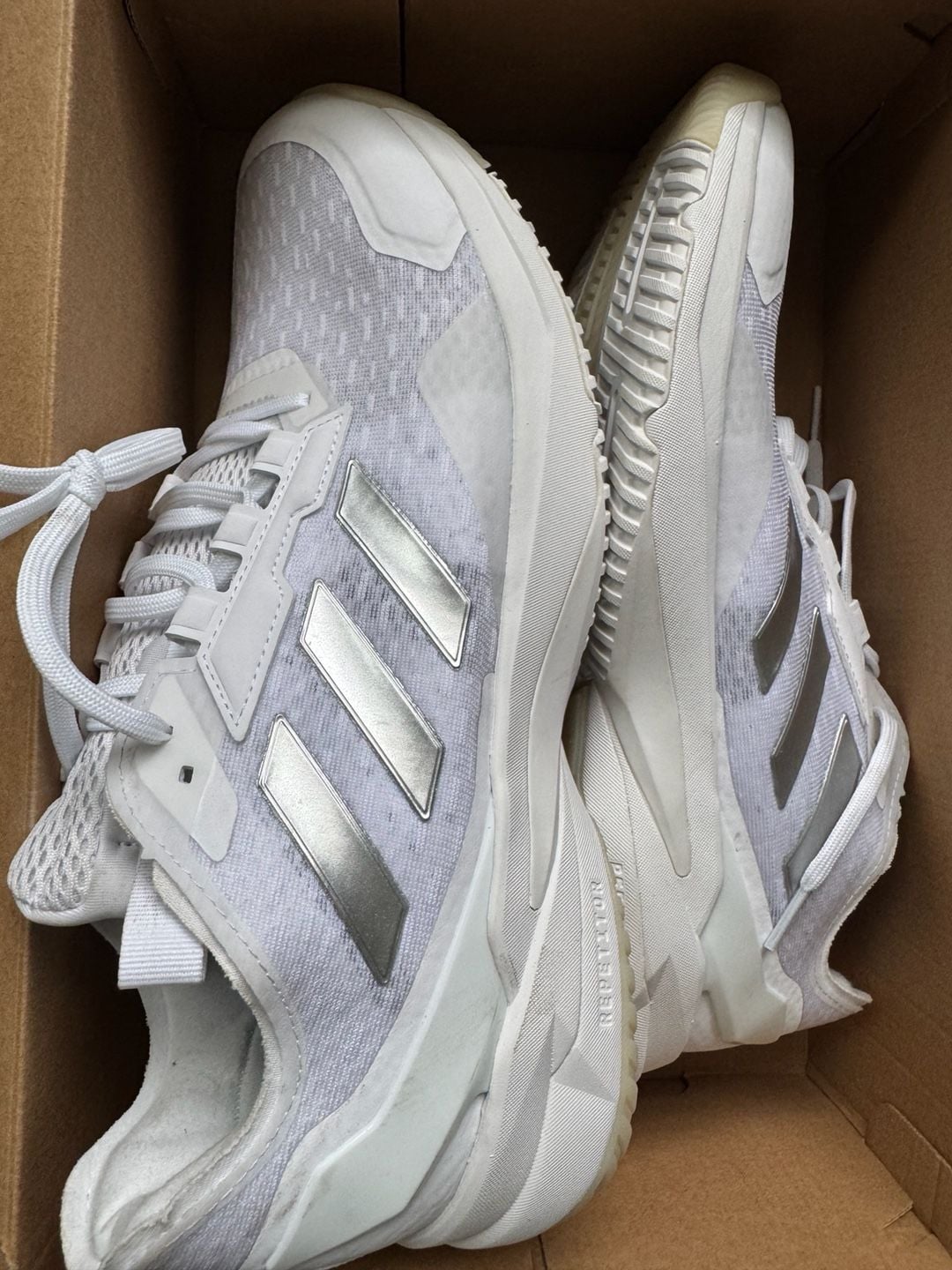 Adidas Women's Crazyflight Volleyball Shoes - Cloud White / Silver Metallic Size 11 1/2 17