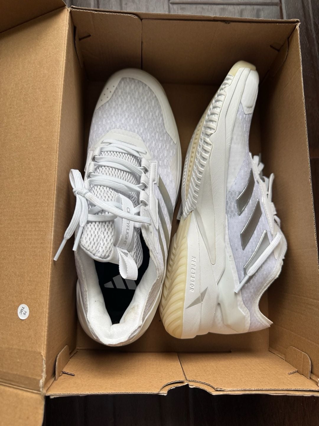 Adidas Women's Crazyflight Volleyball Shoes - Cloud White / Silver Metallic Size 11 1/2 22