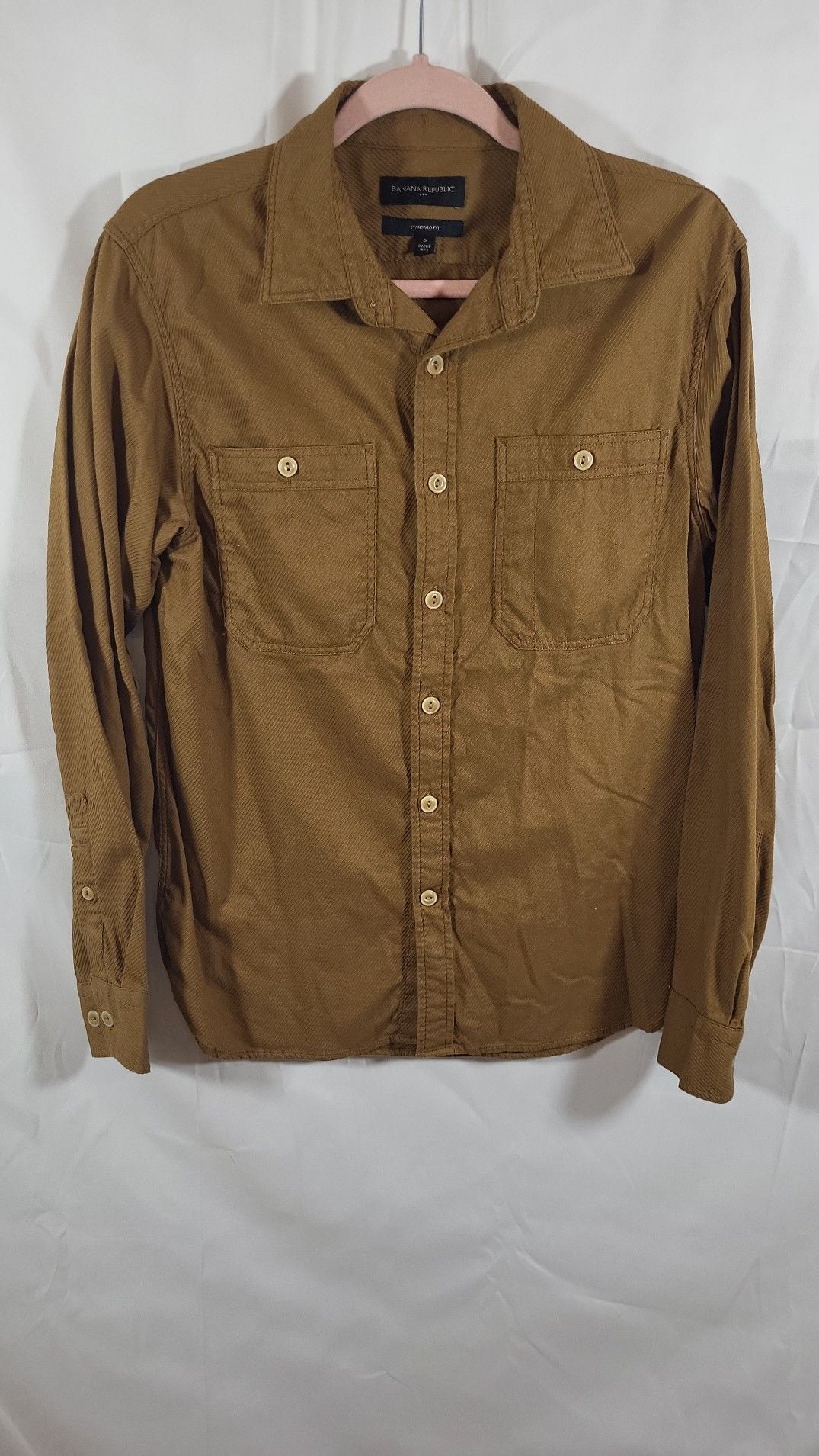 Banana Republic Standard Fit Long Sleeve Twill Utility Shirt, Size S 2