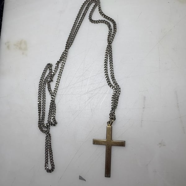 Vintage Theda 1/20 12K Gold Filled Cross Pendant Necklace