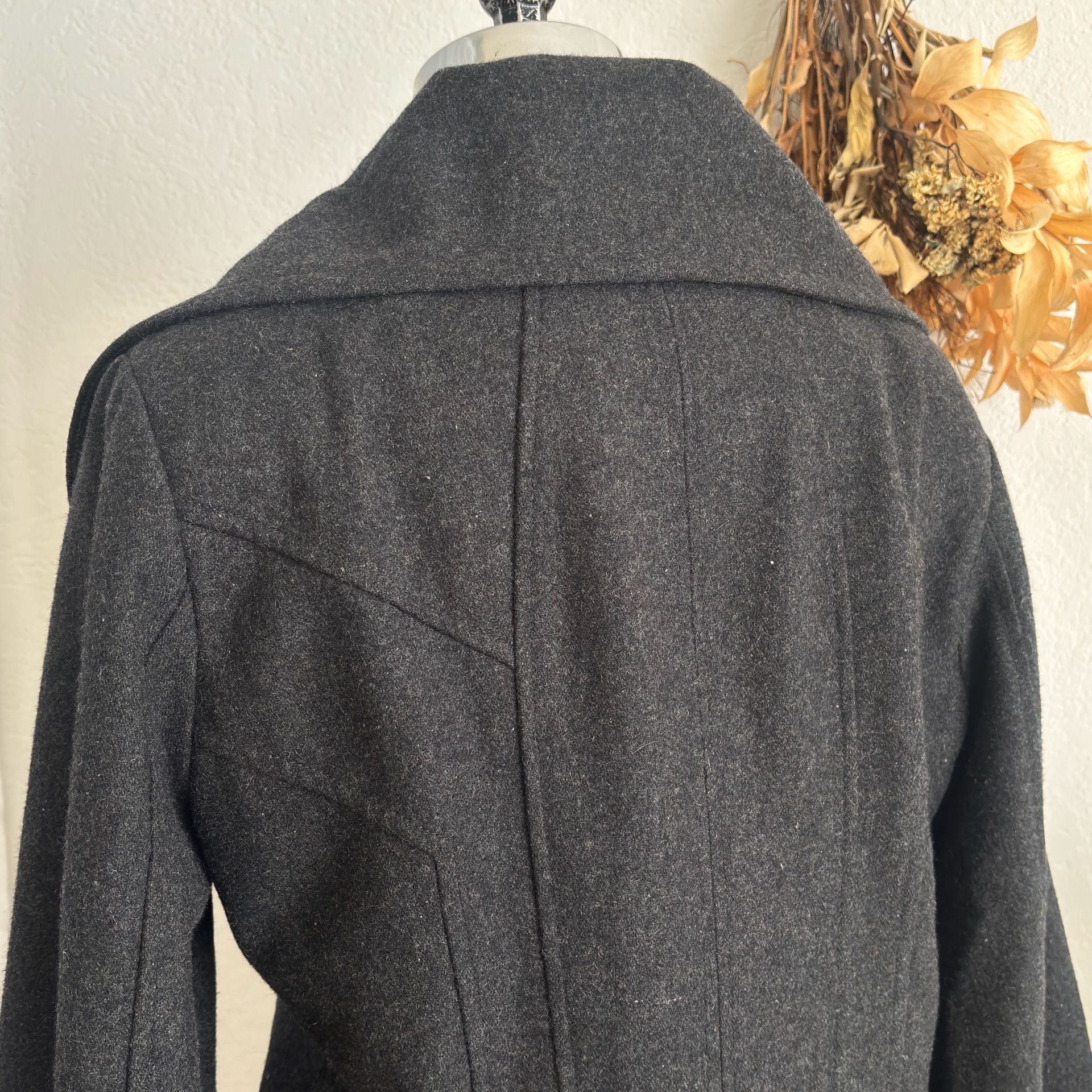 Guess Jacket Coat Womens Sz S Dark Gray Wool Blend Peacoat 7