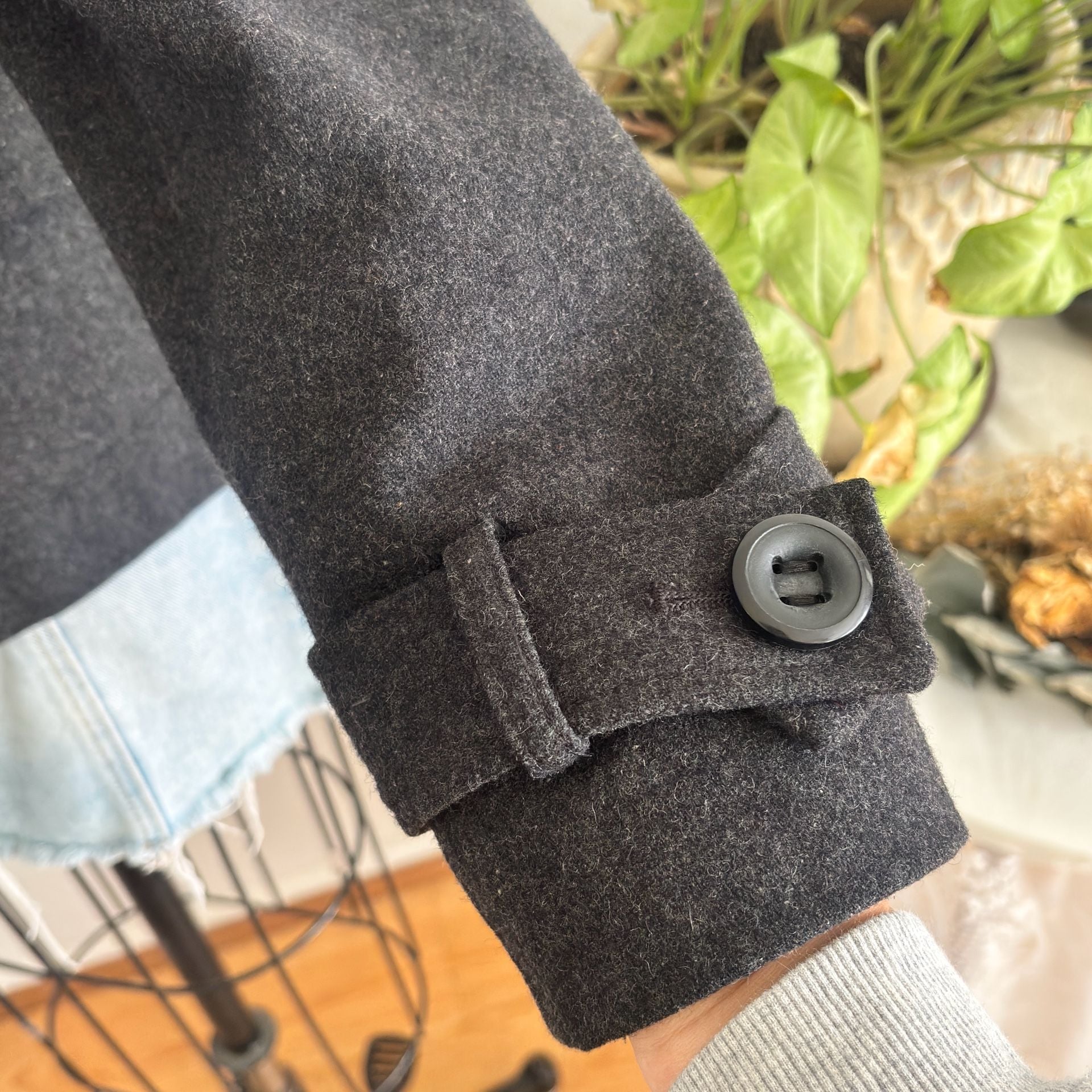 Guess Jacket Coat Womens Sz S Dark Gray Wool Blend Peacoat 8