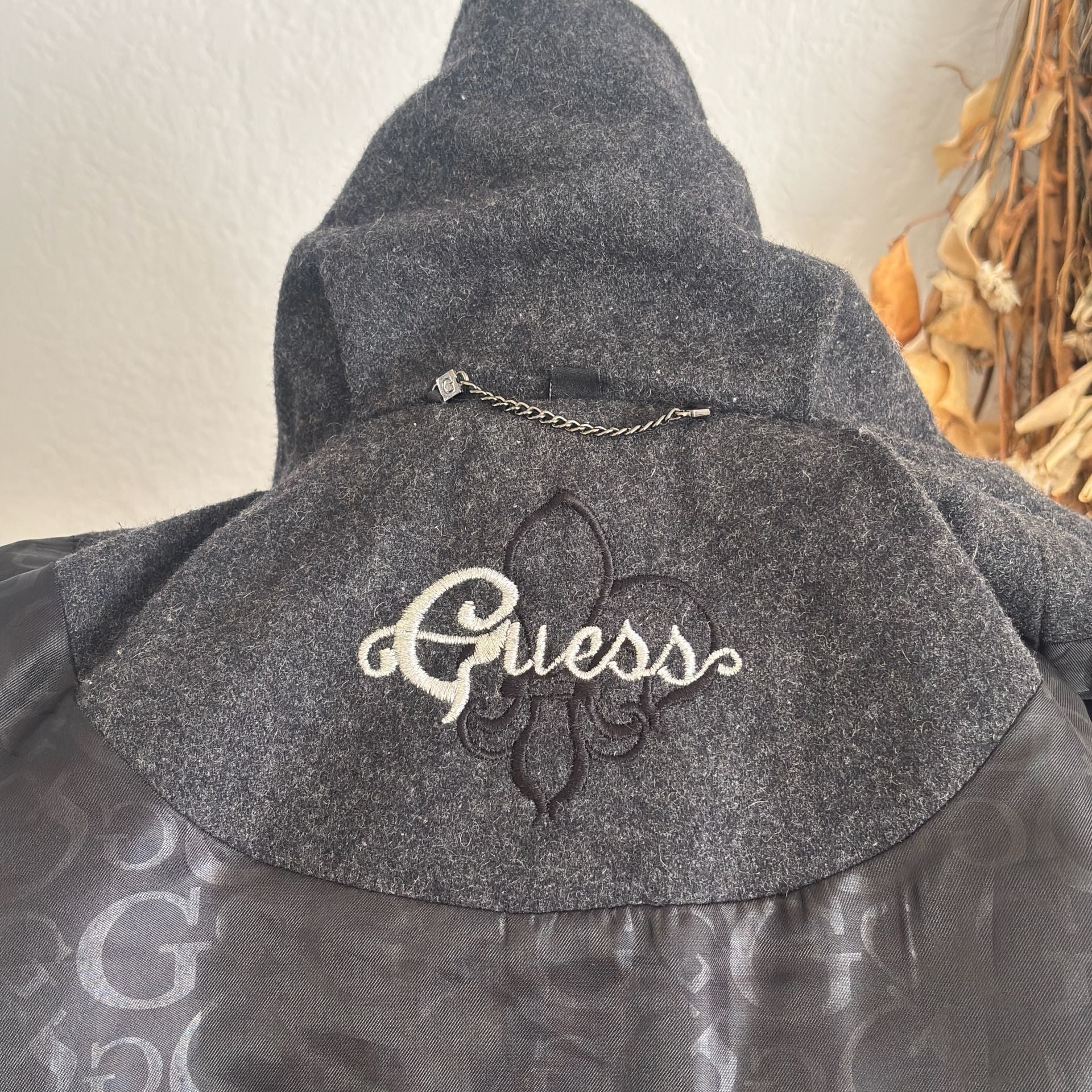 Guess Jacket Coat Womens Sz S Dark Gray Wool Blend Peacoat 10