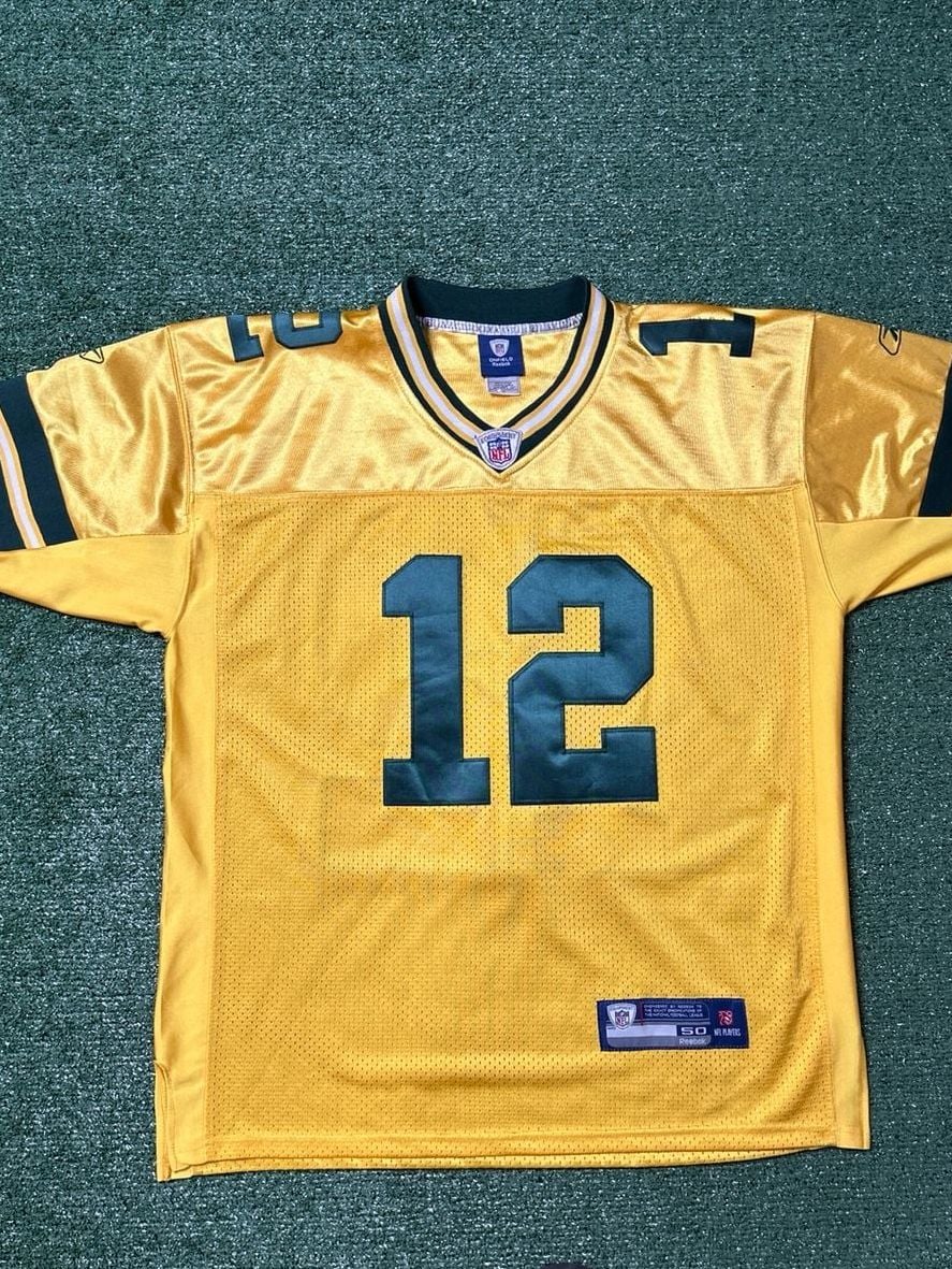 Aaron Rodgers Green Bay Packers #12 Reebok Gold Football Jersey Size 50 Yellow 2