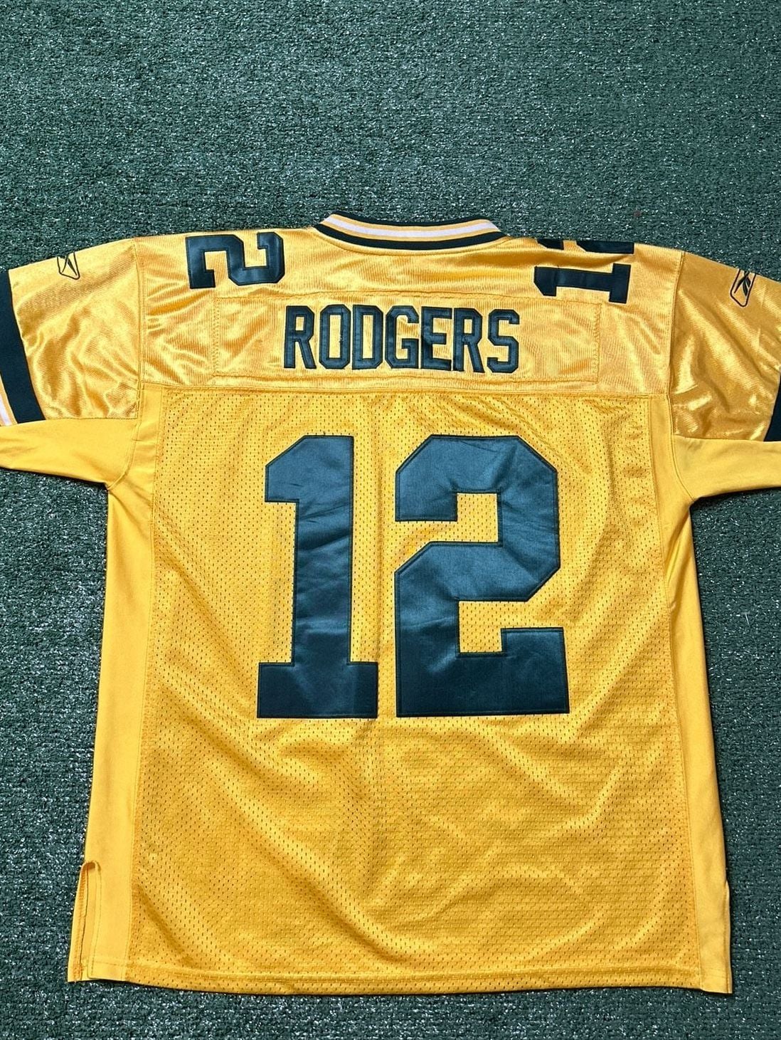 Aaron Rodgers Green Bay Packers #12 Reebok Gold Football Jersey Size 50 Yellow 6