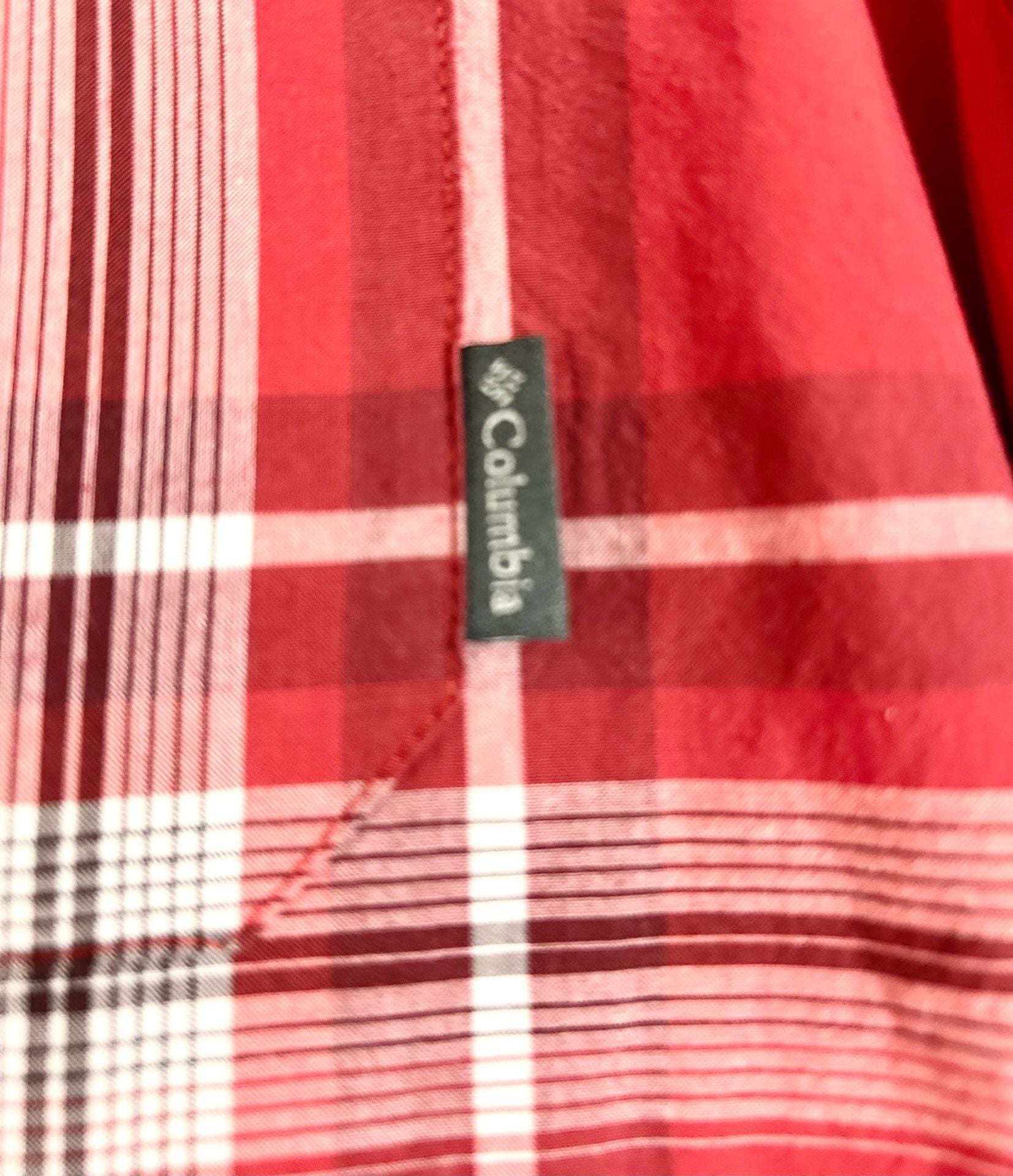 Columbia Men's Regular Fit Short Sleeve Red Plaid Button Down Shirt Size XL 3