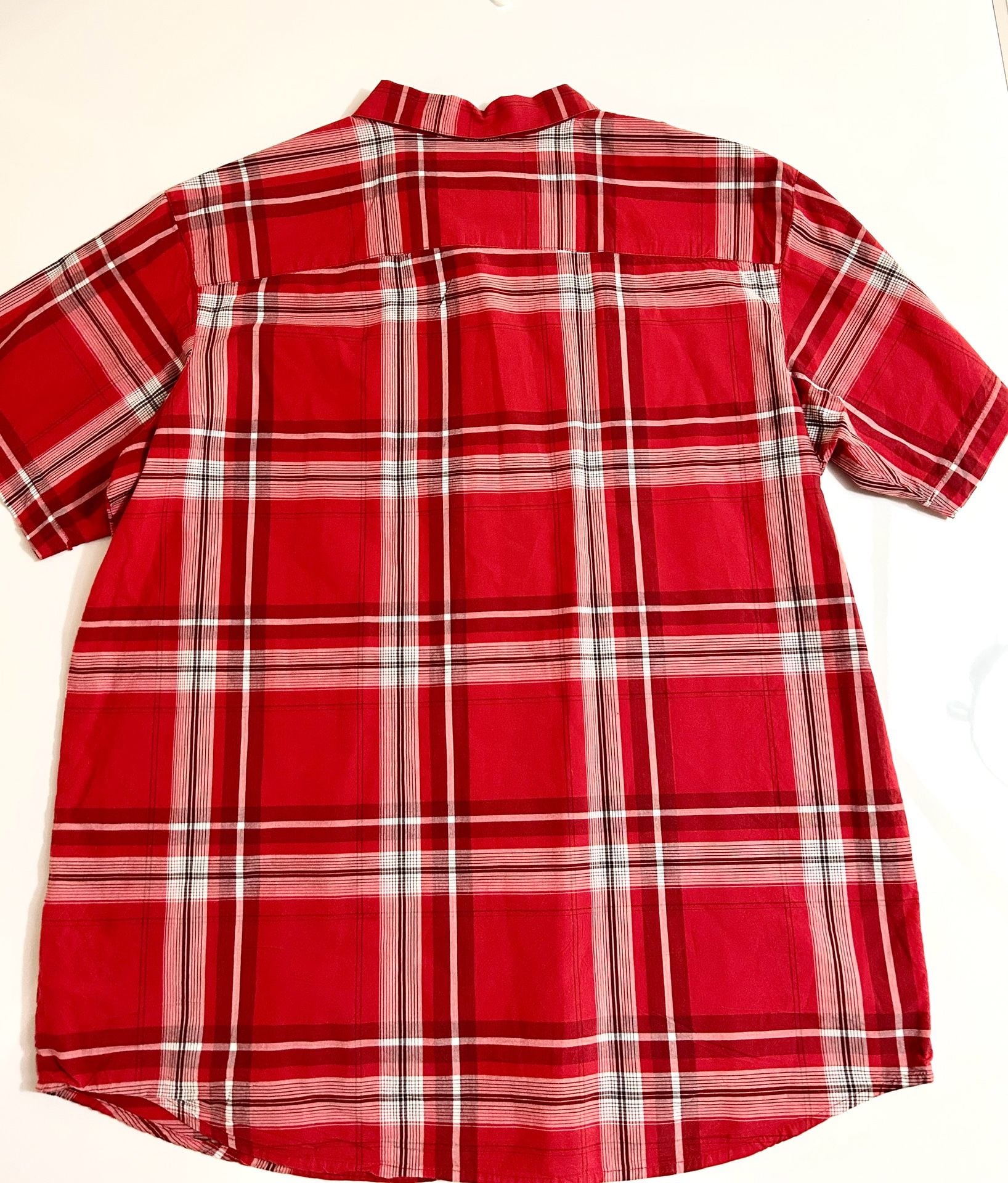 Columbia Men's Regular Fit Short Sleeve Red Plaid Button Down Shirt Size XL 7