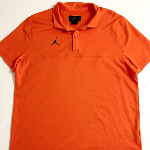 Nike Air Jordan Men's XL Jumpman Dri-Fit Performance Polo Shirt Orange