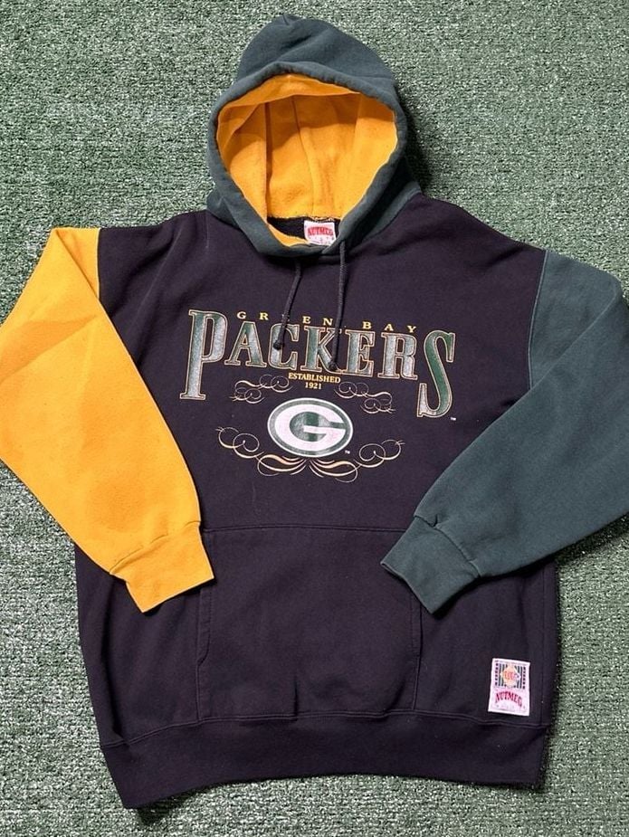 Nutmeg Green Bay Packers Tri Color Hoodie Size medium 2