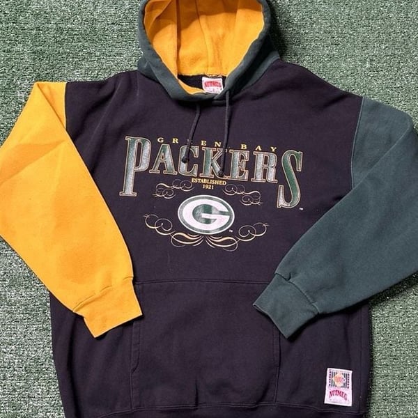 Nutmeg Green Bay Packers Tri Color Hoodie  Size medium 