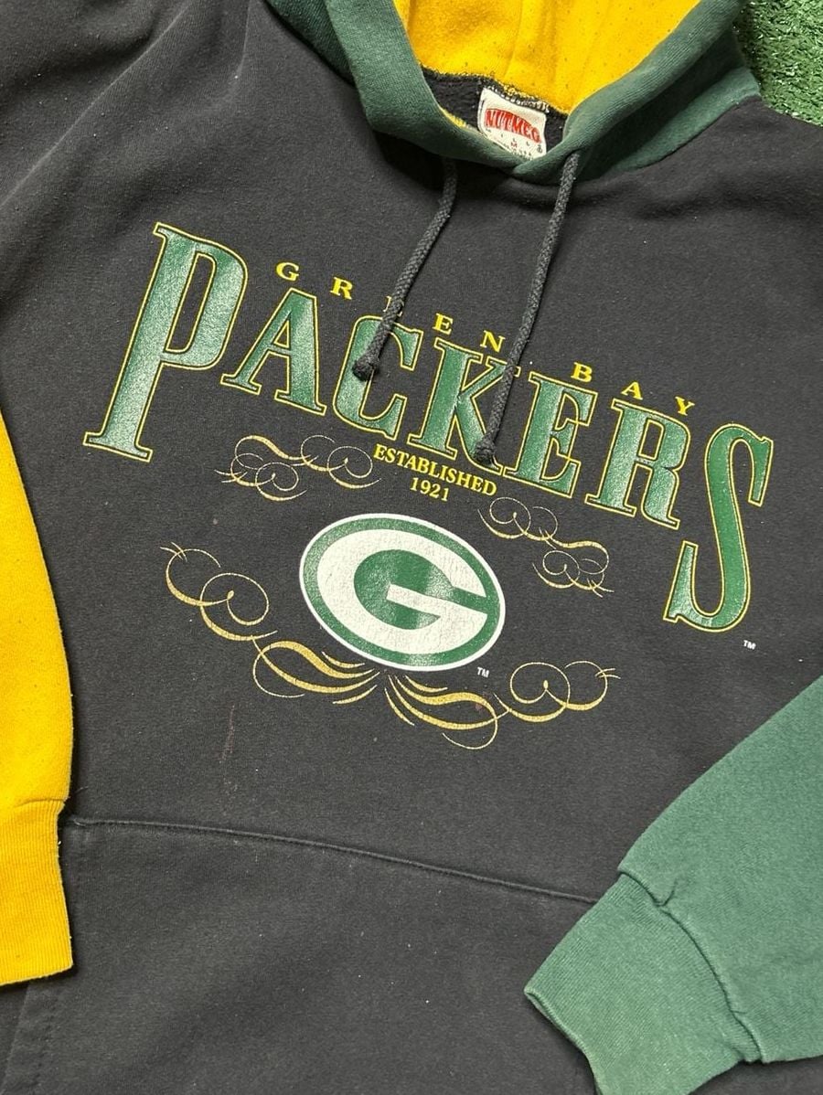 Nutmeg Green Bay Packers Tri Color Hoodie Size medium 3
