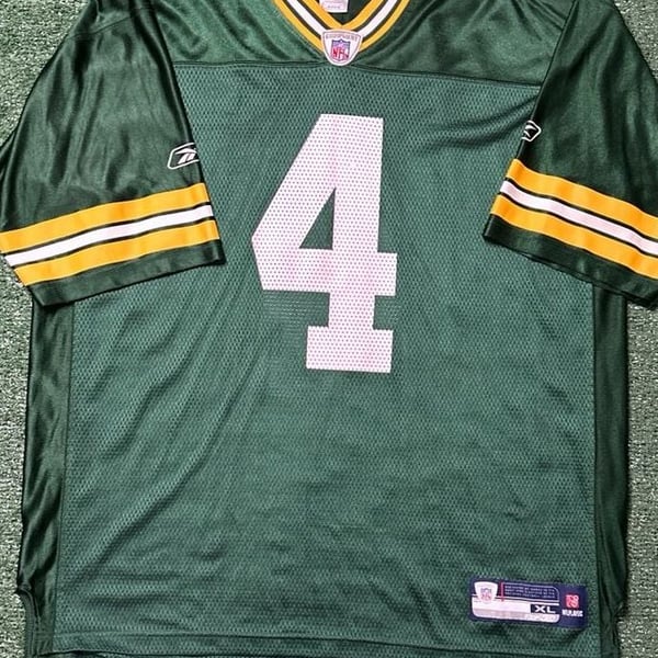 Reebok Brett Favre Jersey Mens XL Green #4 Green Bay Packers NFL Football