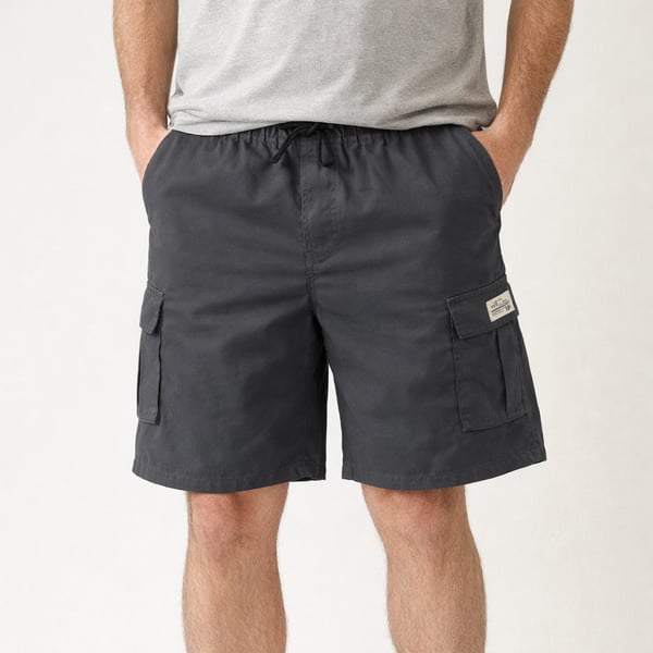 HKS Men's Elastic Waist Drawstring Cargo Shorts with Multi-Pockets 3XL