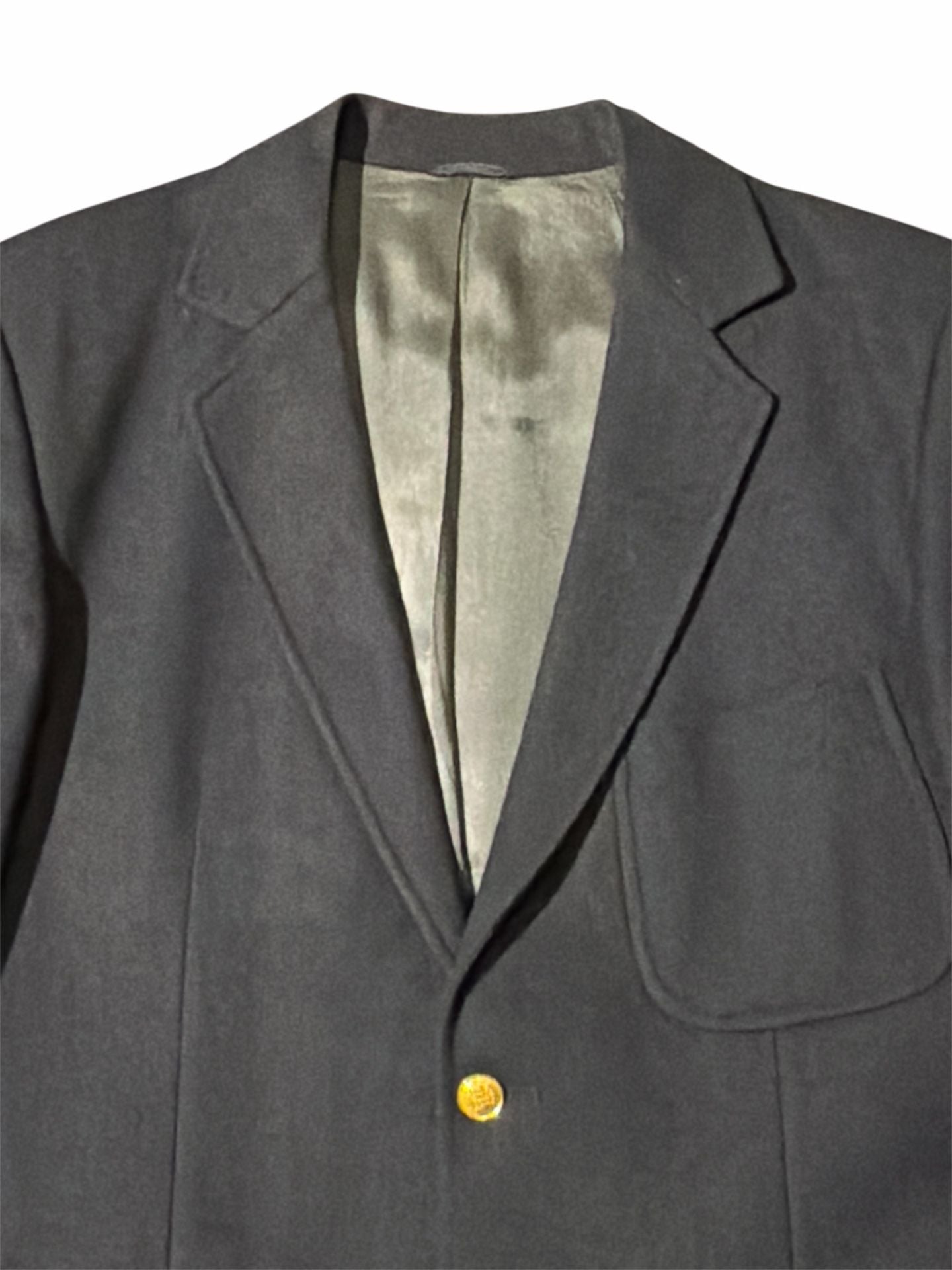 Vtg Sawyer's Campus Shops Men’s Wool Sport Blazer 40R 2 Golden Button Navy Blue 3