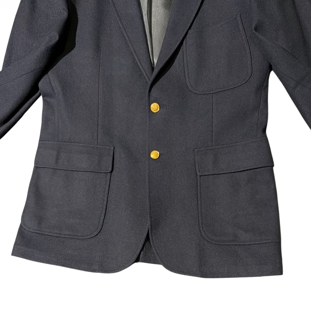 Vtg Sawyer's Campus Shops Men’s Wool Sport Blazer 40R 2 Golden Button Navy Blue 7