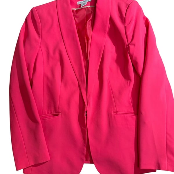 Liz Claiborne Women’s Pink Open Front Blazer Jacket Size 12 Career