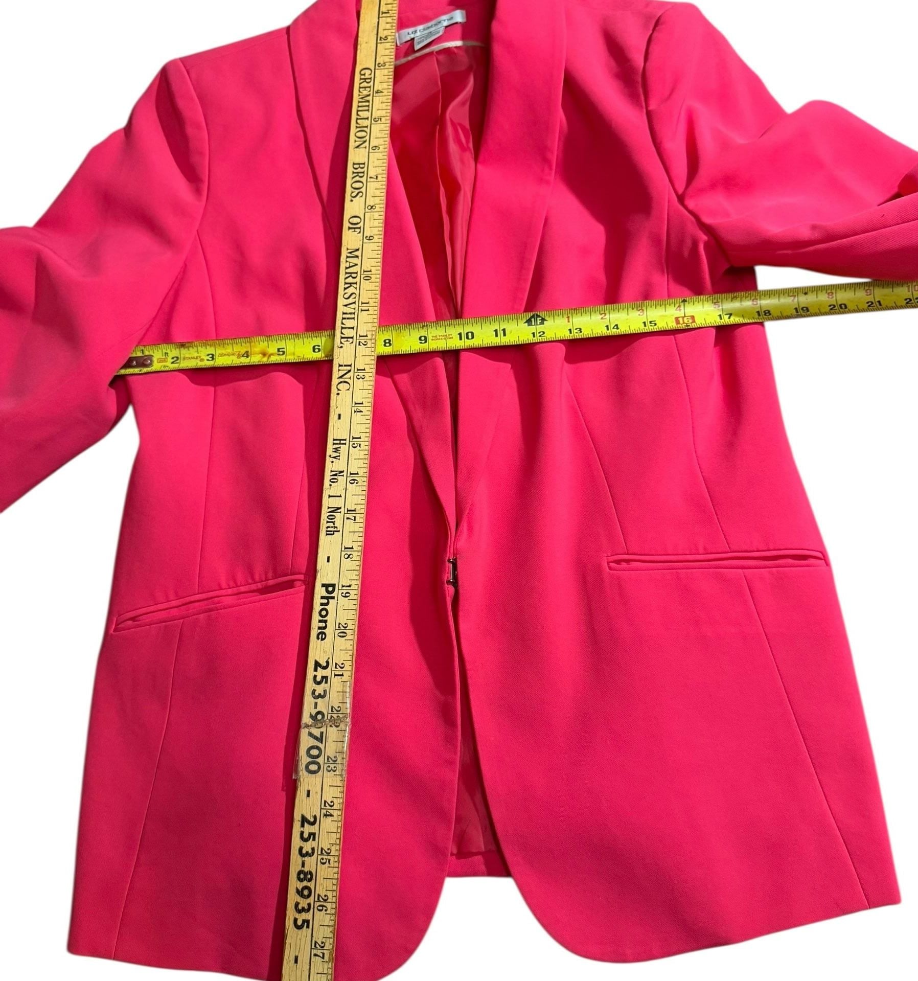 Liz Claiborne Women’s Pink Open Front Blazer Jacket Size 12 Career 5