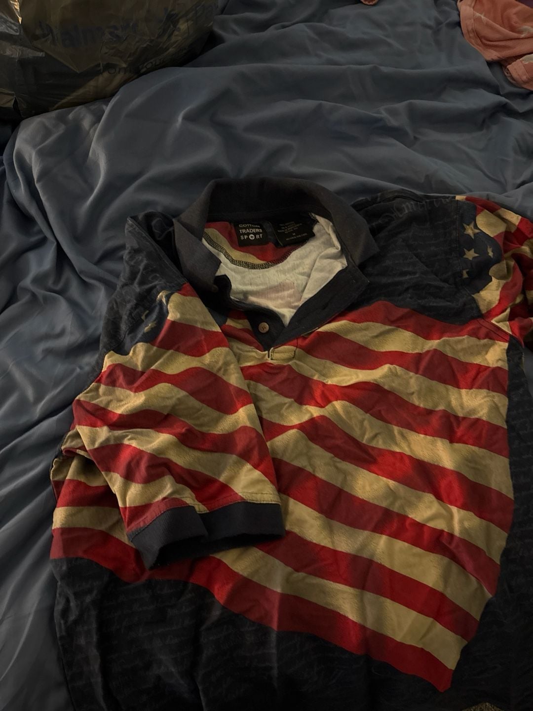 Cotton Traders Sport Men's American Flag Declaration of Independence Polo Shirt 3