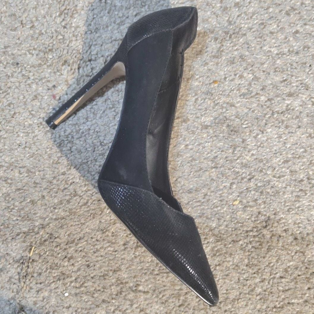 ASOS Black Snake Embossed Pointed Toe High Heel Pumps 3