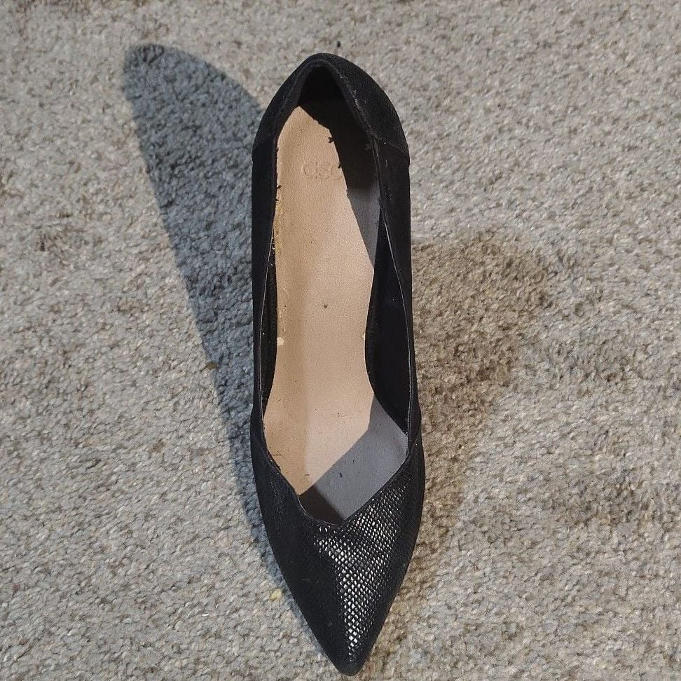 ASOS Black Snake Embossed Pointed Toe High Heel Pumps 4