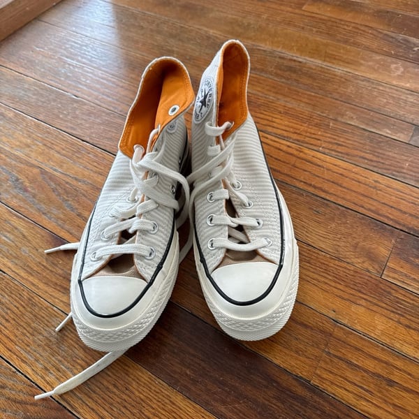 Converse Chuck 70 Hi Crafted Hickory Stripe Desert Sand/Egret