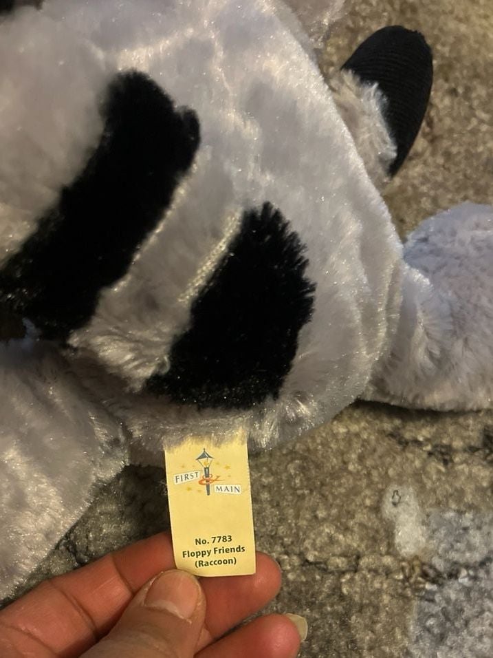 First & Main Sitting Floppy Friends Raccoon Plush Toy, 7"" H - .com 3