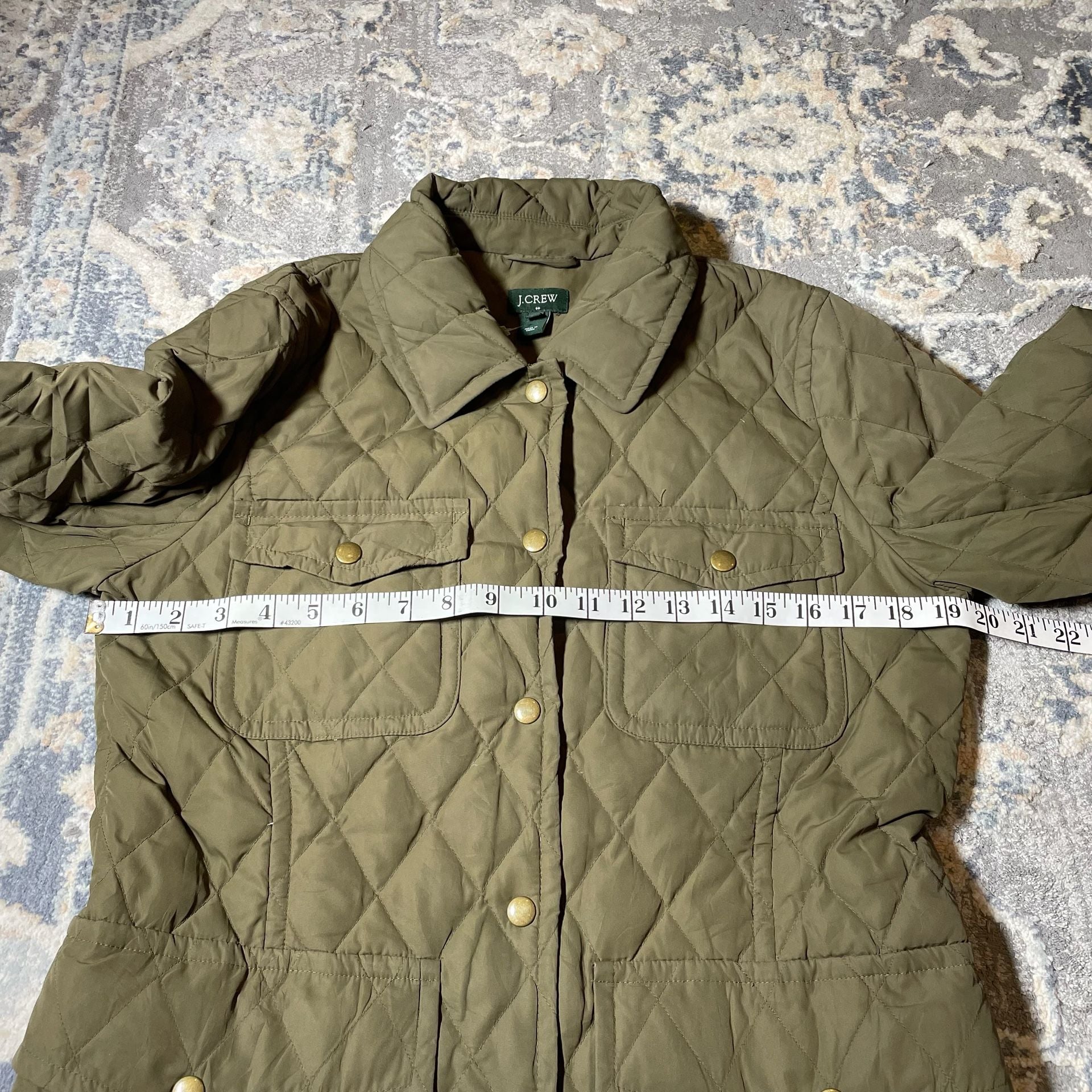J.Crew Women's Olive Green Quilted Down-Filled Field Jacket 4