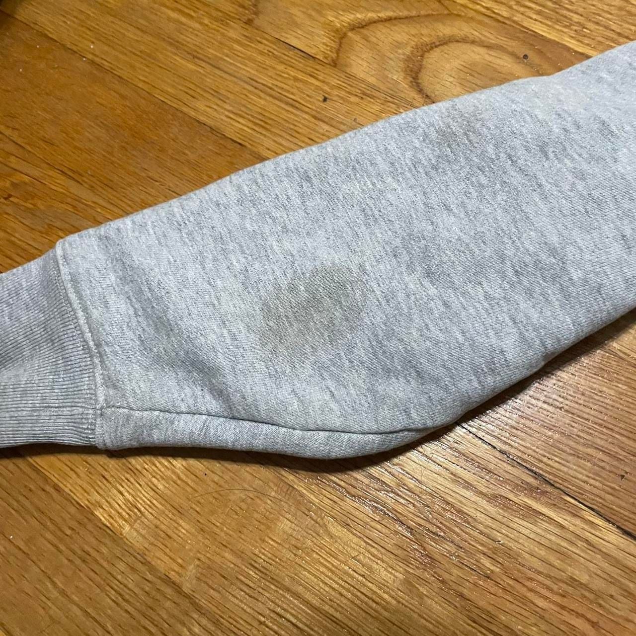 Mens Champion Grey Hoodie with Navy Corduroy Hood and Pocket 7