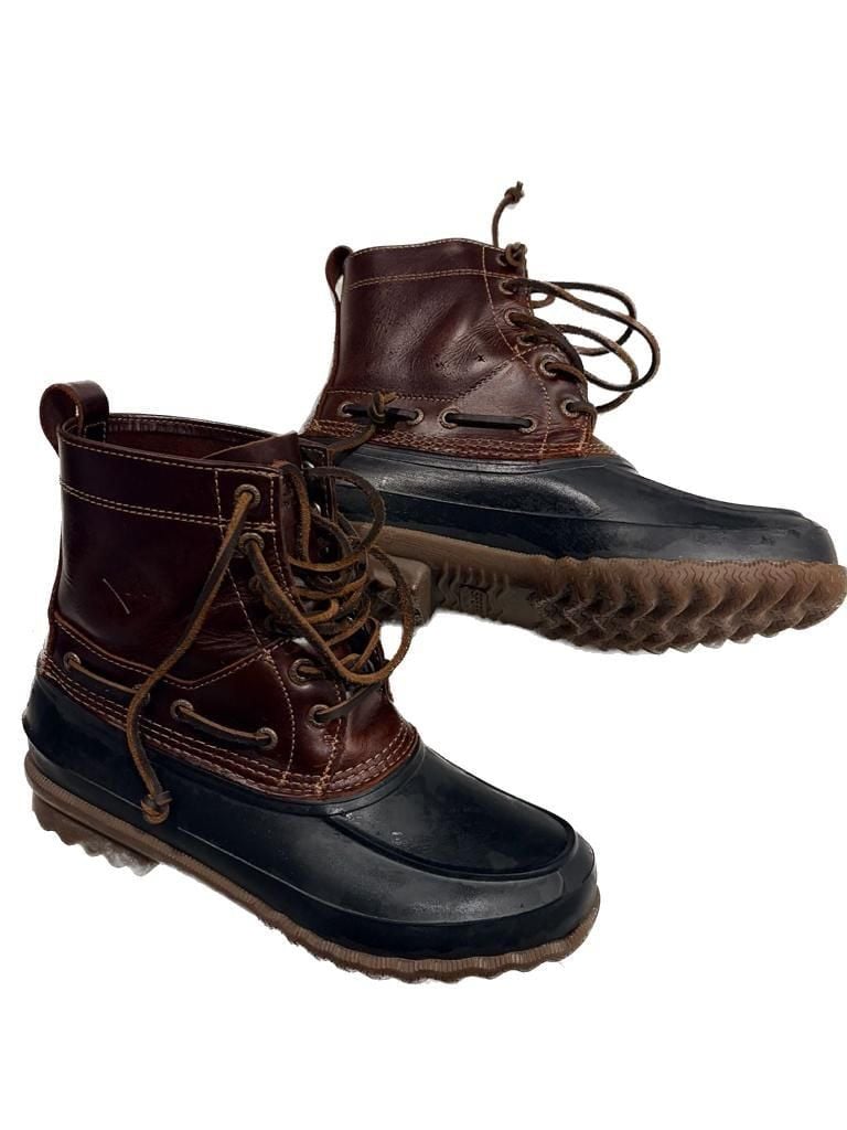 Sperry Waterproof Leather Duck Boots Hunting Boots Dark Brown Mens Size 7.5 3