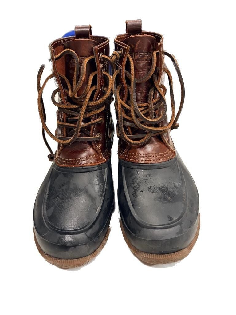 Sperry Waterproof Leather Duck Boots Hunting Boots Dark Brown Mens Size 7.5 4