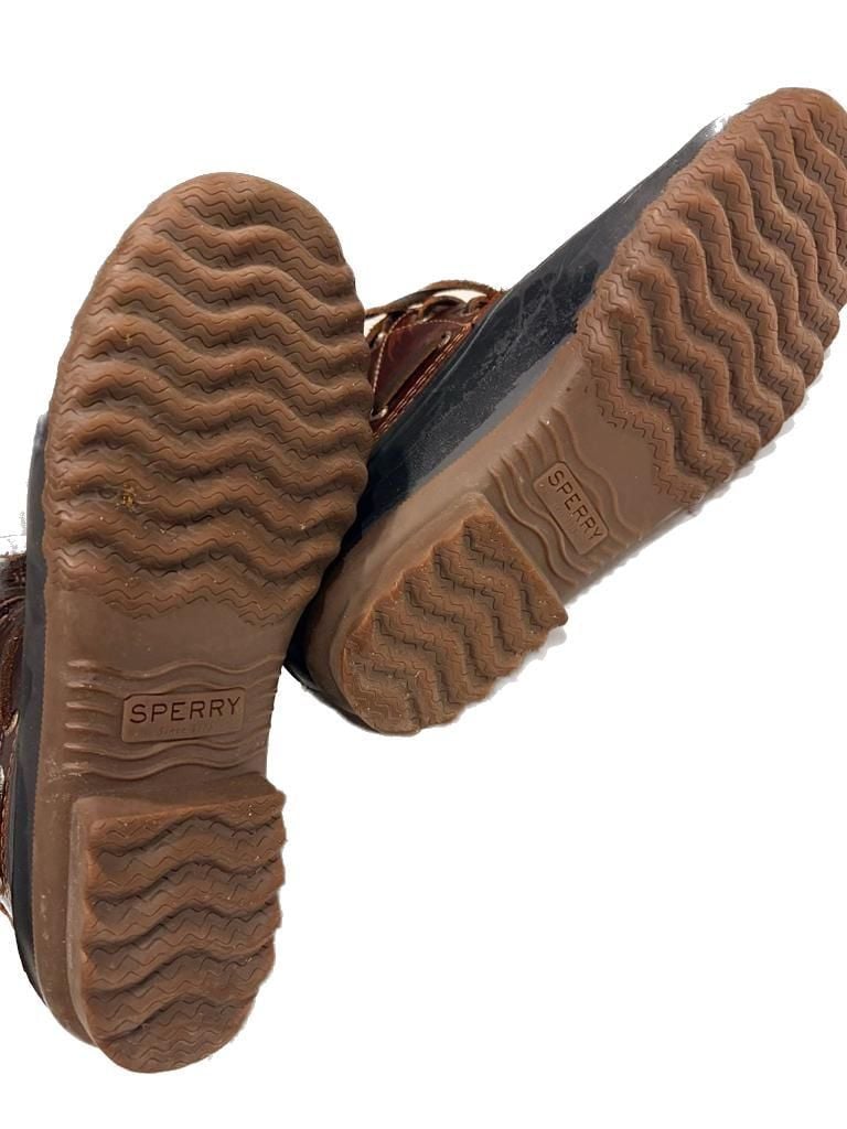 Sperry Waterproof Leather Duck Boots Hunting Boots Dark Brown Mens Size 7.5 7