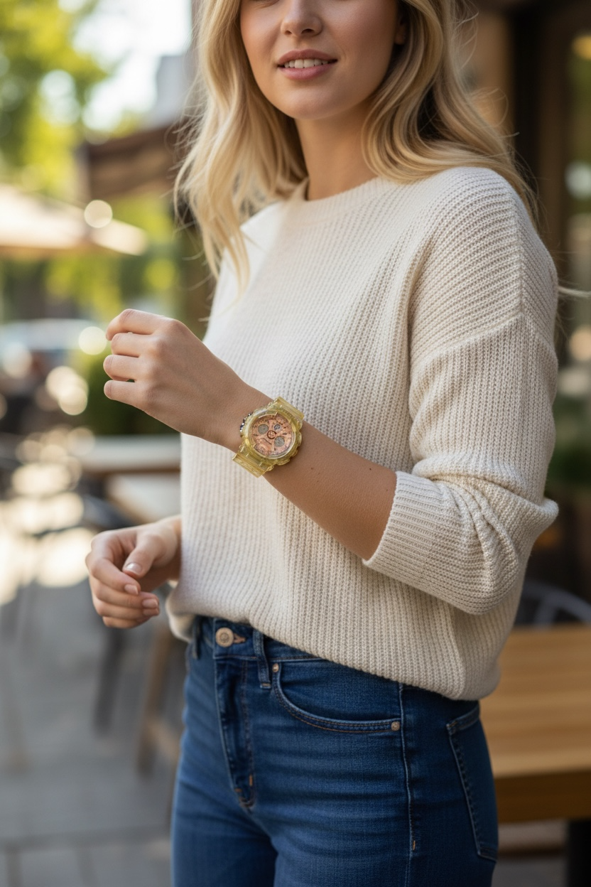 Casio G-Shock S-Series GMA-S120SG-7A Transparent & Gold Women's Watch 1