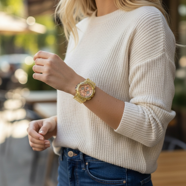 Casio G-Shock S-Series GMA-S120SG-7A Transparent & Gold Women's Watch