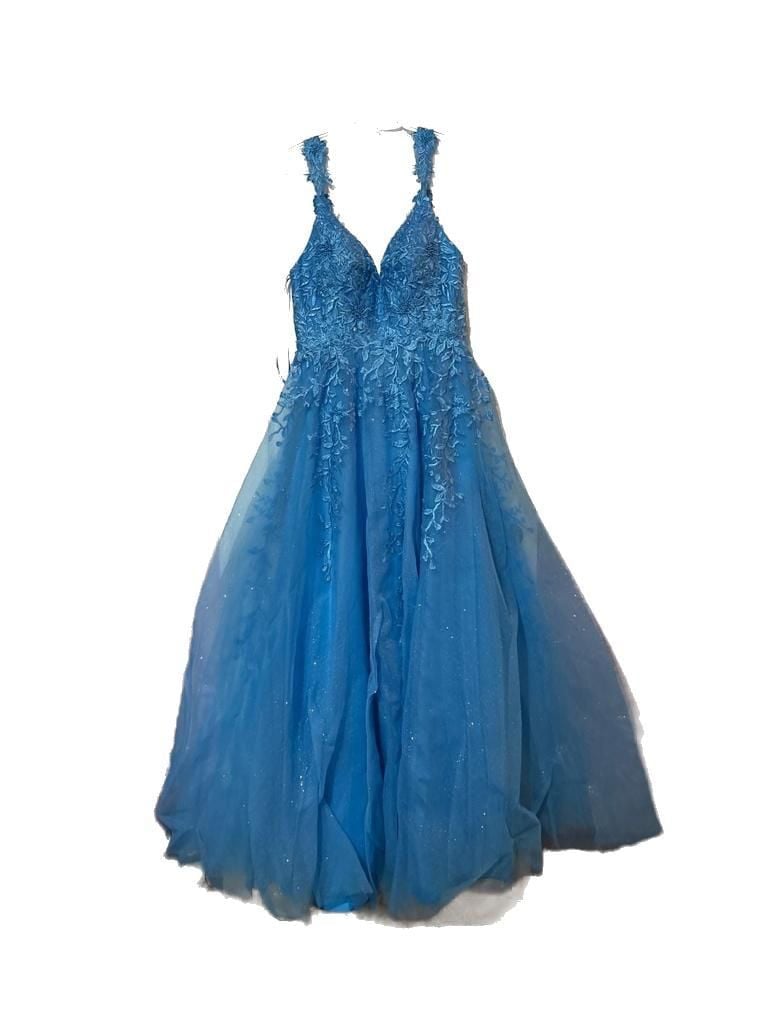 Stella Couture Blue Glitter Prom Dress Lace 2