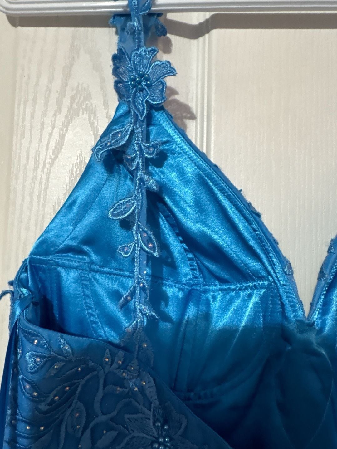 Stella Couture Blue Glitter Prom Dress Lace 4