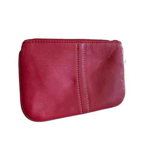 Coach Deep Pink Leather Logo Wristlet Pouch #42230 3