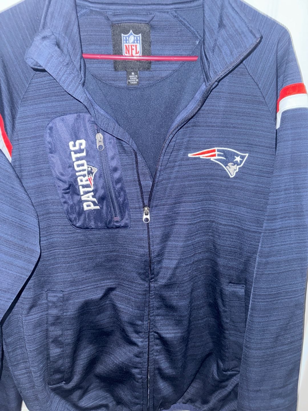 G-III NFL New England Patriots Men's High Jump Space-Dye Full-Zip Jacket 5
