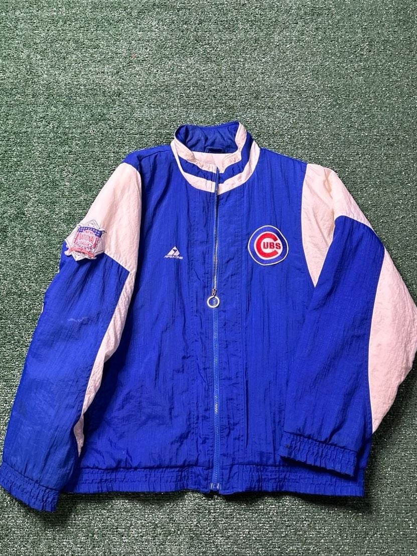 Vintage Apex One Chicago Cubs Jacket Coat Blue Size Large 90s MLB Baseball 2