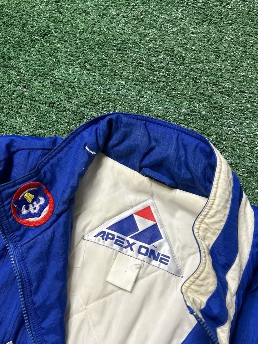 Vintage Apex One Chicago Cubs Jacket Coat Blue Size Large 90s MLB Baseball 5