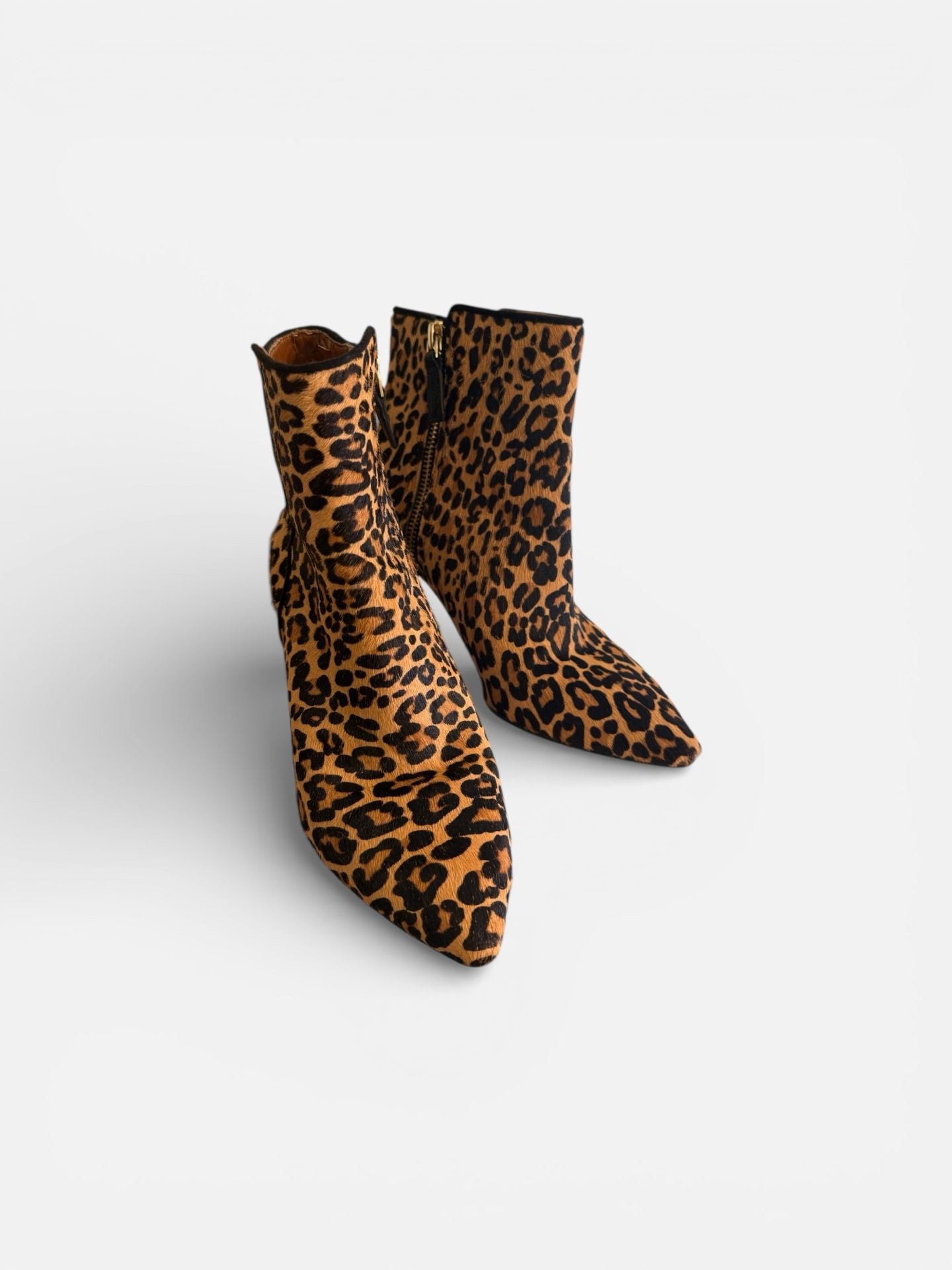 Nine West Leopard Print Calf Hair Pointed Toe Ankle Booties 2