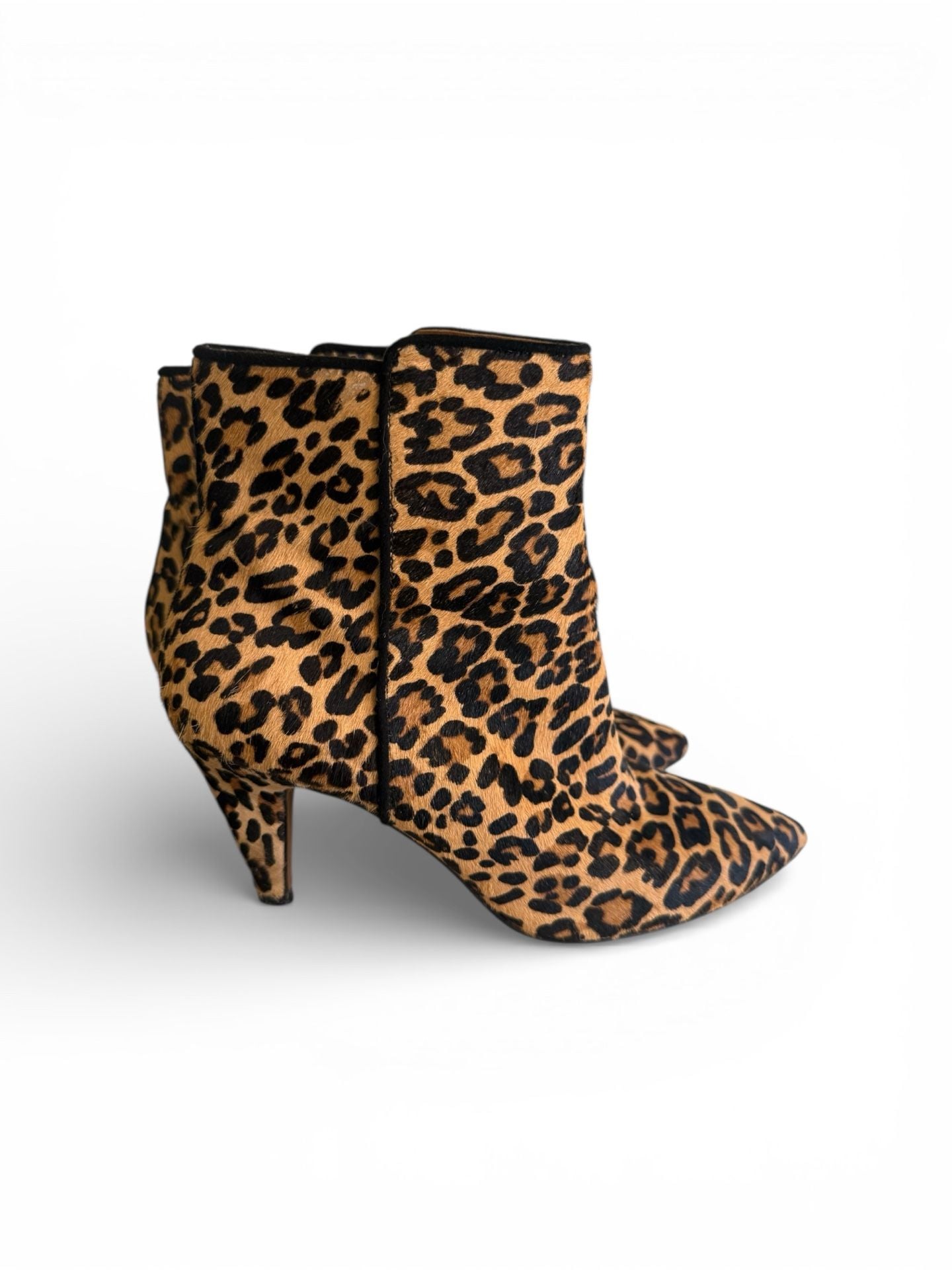 Nine West Leopard Print Calf Hair Pointed Toe Ankle Booties 3