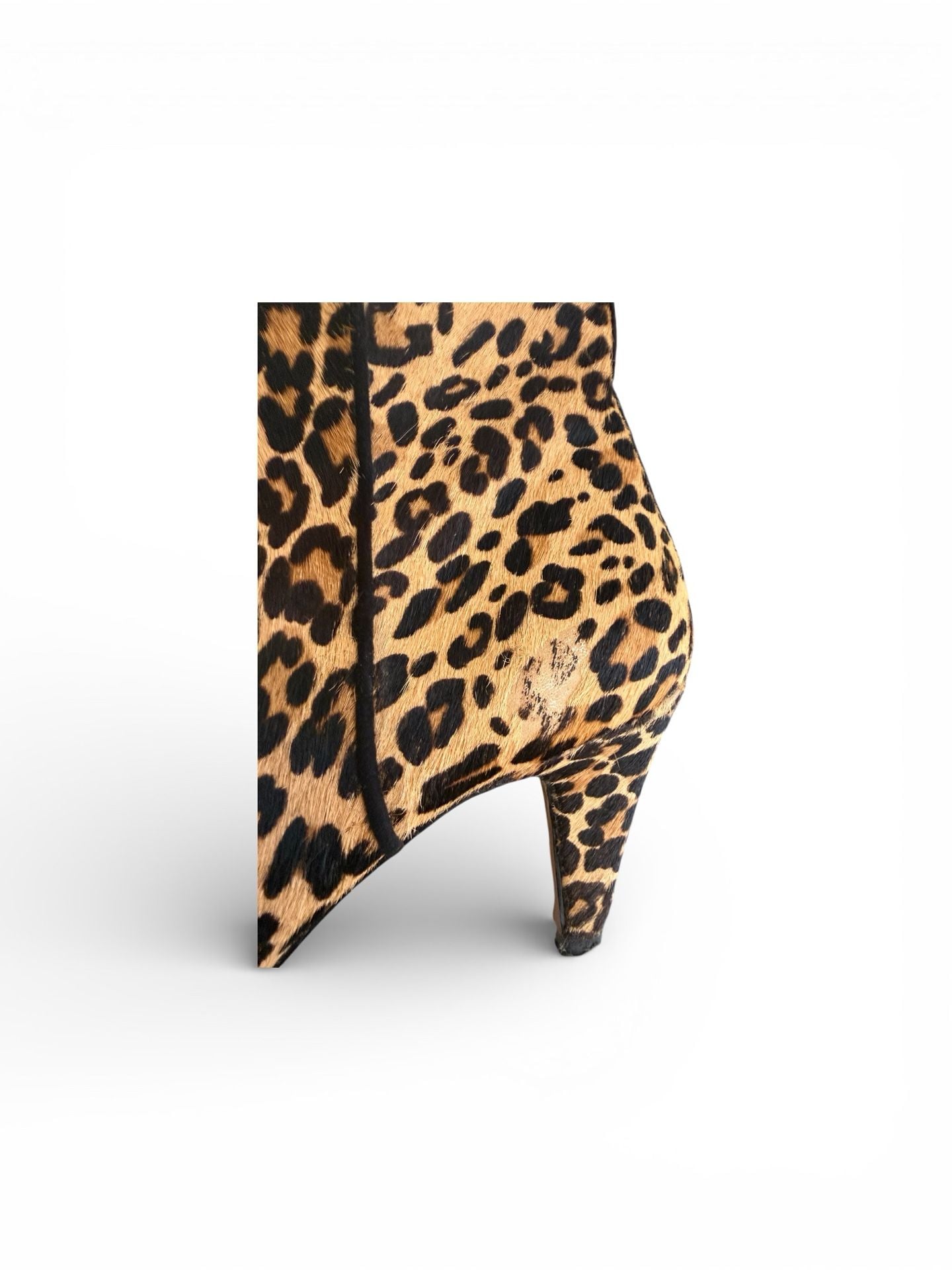 Nine West Leopard Print Calf Hair Pointed Toe Ankle Booties 5