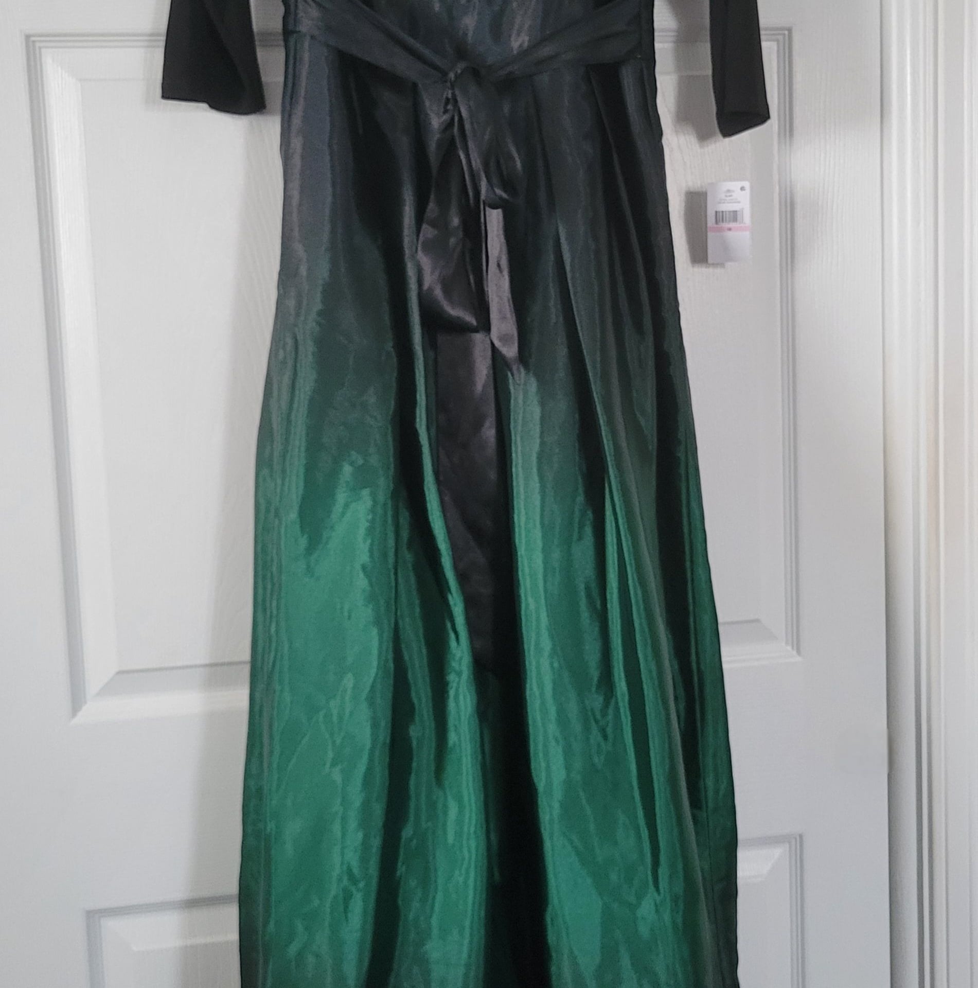 SL FASHIONS 3/4 Length Sleeve Ombre Dress, NWT,Black/Green 7