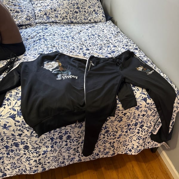Money Head Black Two-Piece Tracksuit Set Jacket and Joggers