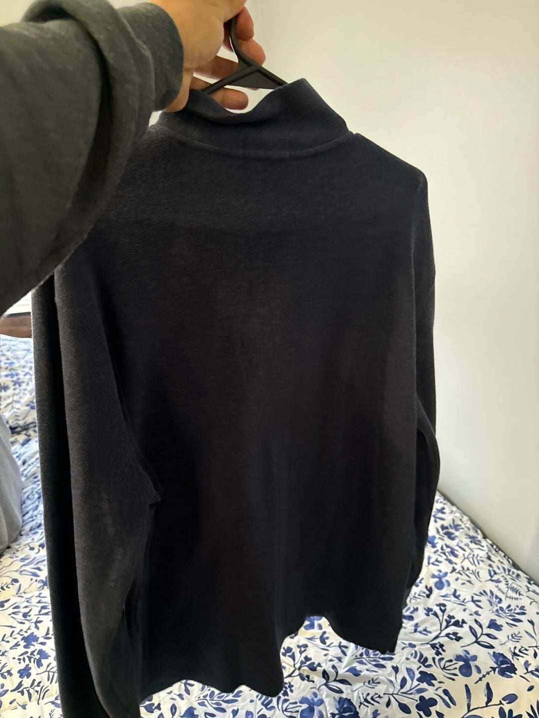 Polo Ralph Lauren Men's Navy Blue Quarter-Zip Cotton Pullover Sweater 3