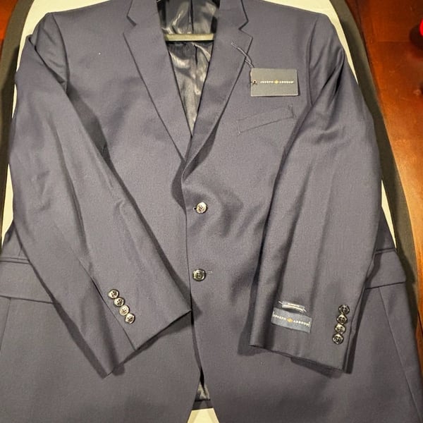 Joseph Abboud Classic Fit Stretch Separates Navy Blue Wool Blend Suit